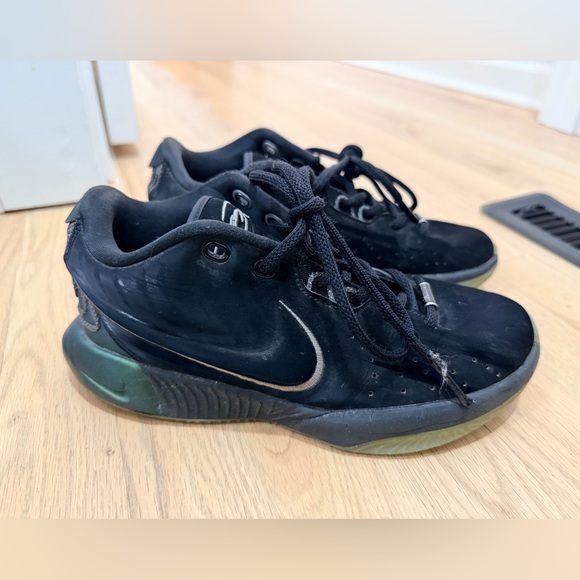 Nike Black Sneakers with Green Highlights